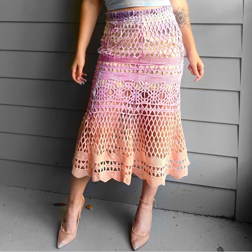 Hand dyed midi skirt Medium